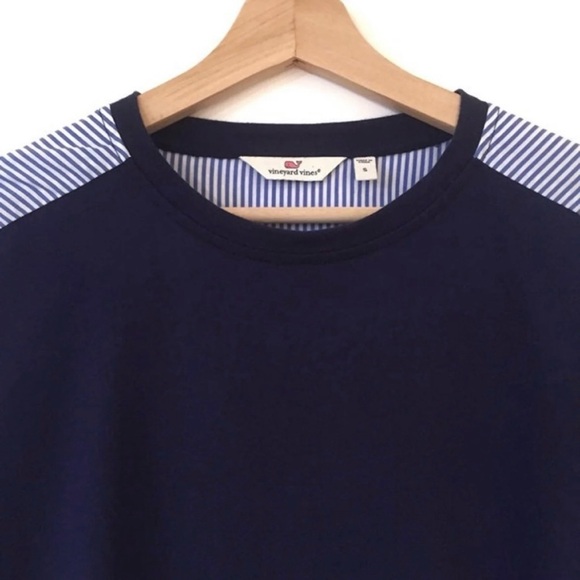 NEW Vineyard Vines Blue Mixed Media Top Sweater - Picture 6 of 13
